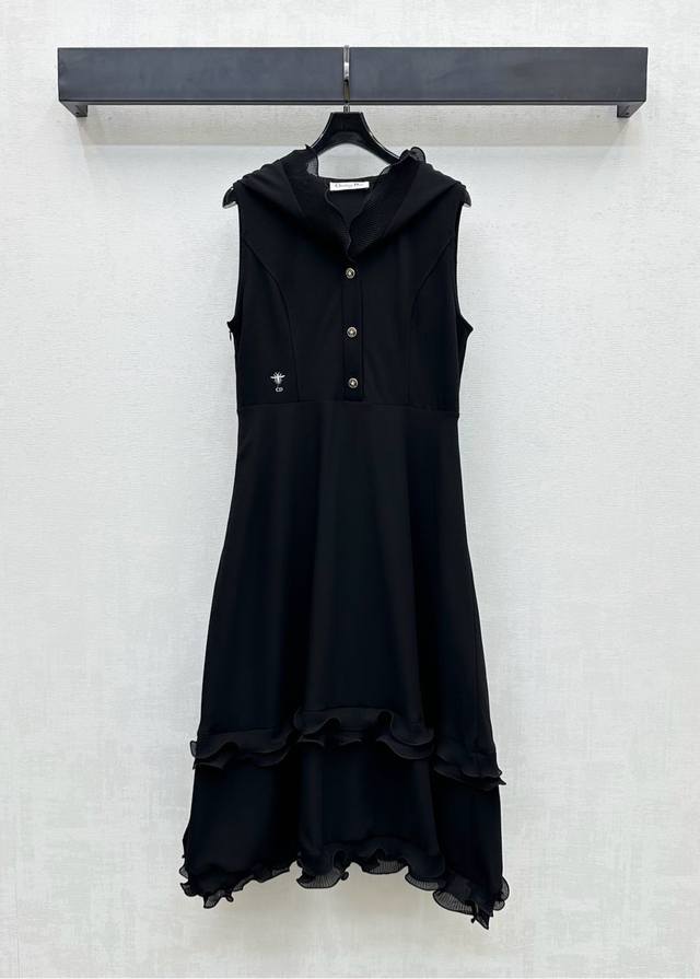 Dio*2025 New arrival Lace hooded vest dress Customized Yb imported acetate mater