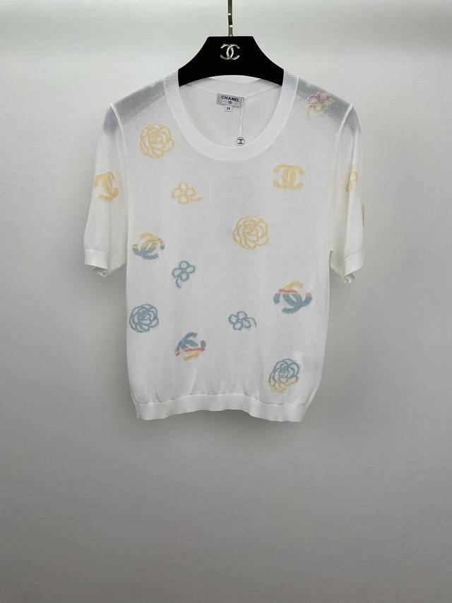C's three-color short-sleeved fabric breathable Logo pattern design embellishmen