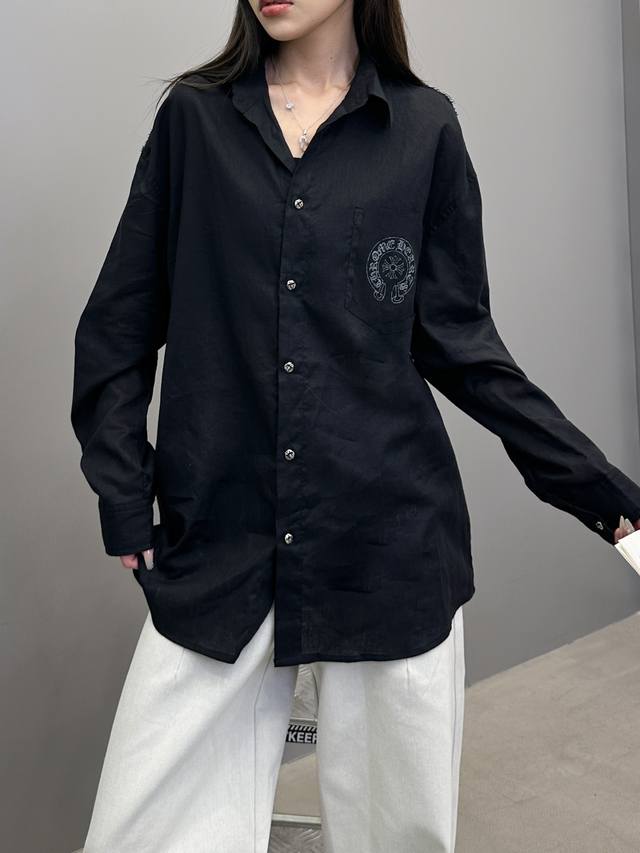 Chrome Hearts | New shirt, garment-washed and printed before and after, cotton a