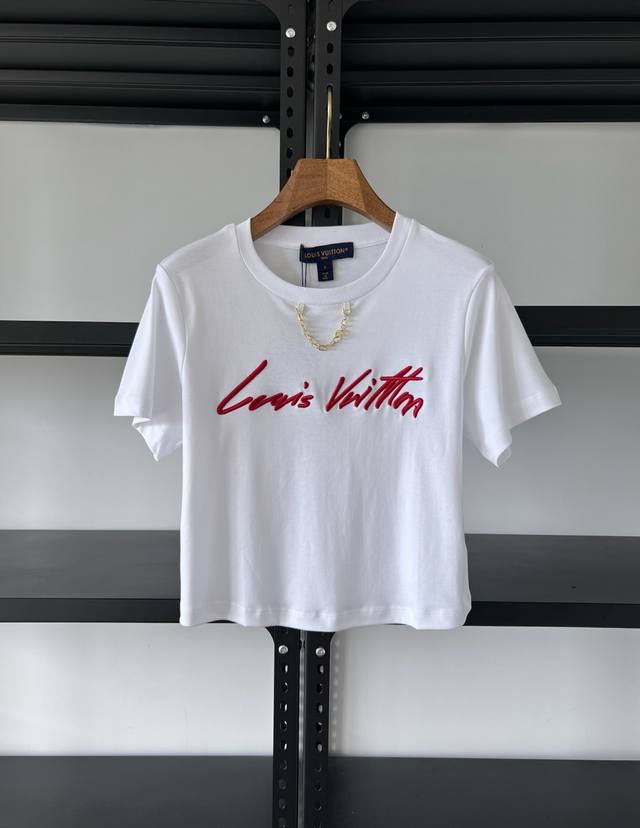 25Ss High-end summer Resort series embroidered Logot shirt