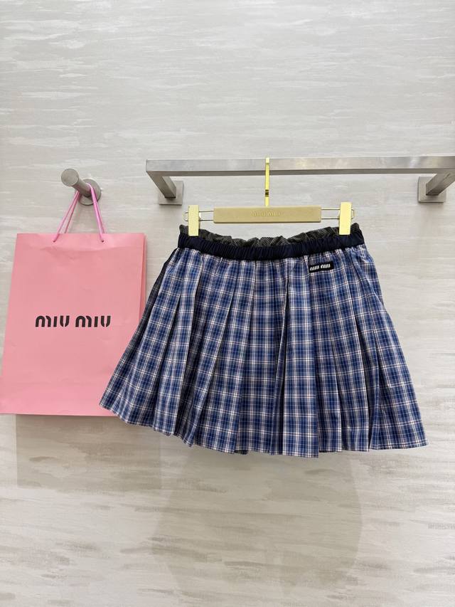 Miumi2 new plaid skirt high quality custom spot first release Size: SML