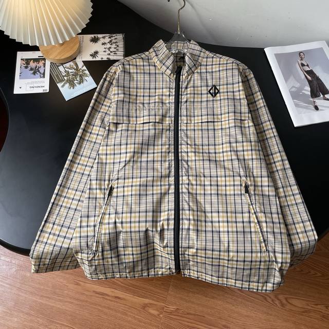 Di*R 2025Fw new fall and winter collection. Checked stand-up collar long sleeve