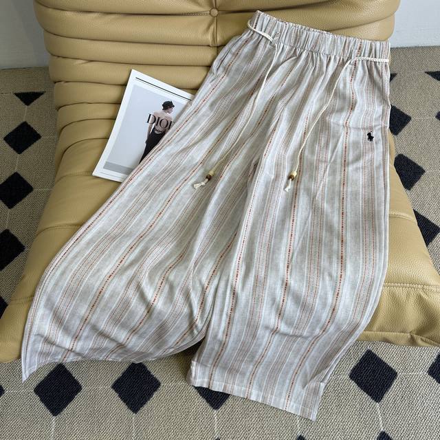 25 Summer new Raff cotton and linen straight casual pants. The fabric is light a