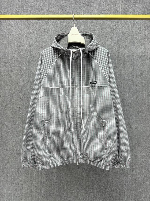 Miu-Z, ,Mi*Miu 2025 Fw autumn and winter new style Woven hooded long-sleeved jac