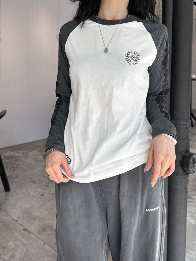 Chrome Hearts | New long-sleeved T-shirt, pure cotton fabric, classic raglan sle
