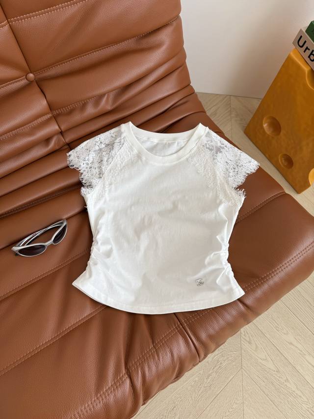 Daily recommended style 25 spring and summer shoulder lace patchwork T-shirt Sup
