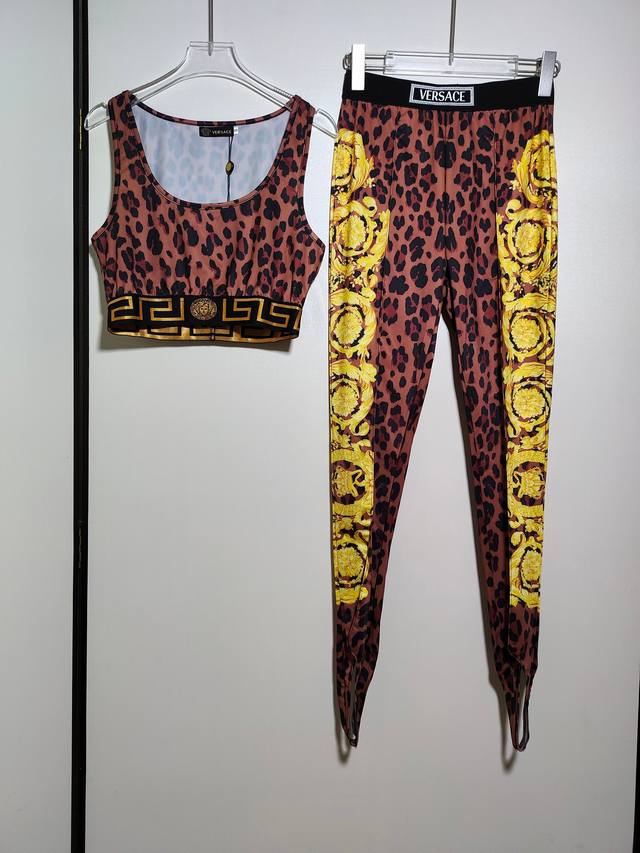 Versace Versace hit series women's leopard print contrast stitching Medusa vest
