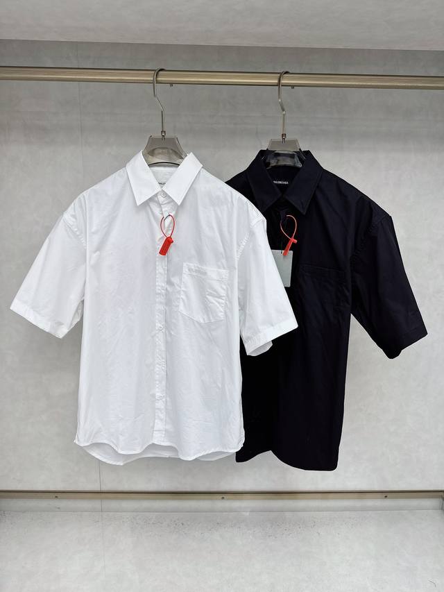 Babalenciaga red signature tape short-sleeved shirt Red base + black signature t