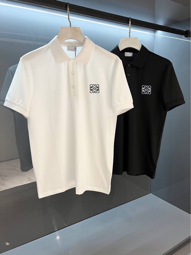 Loewe small embroidery 2025 summer new men's lapel short-sleeved Polo shirt, cus