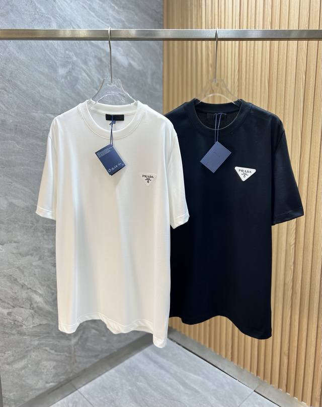 Prada 2025 Spring and Summer New Arrivals New Three Standards Round Neck Short S