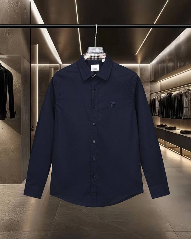 Bur Burberry's hot-selling poplin style plaid stretch cotton poplin long-sleeved