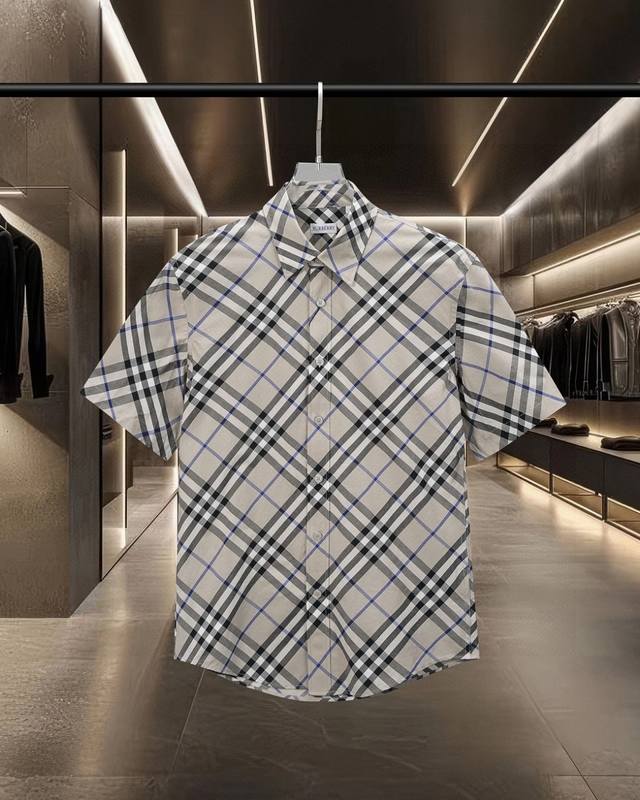 Bur Burberry's hot-selling short-sleeved shirt series with twill stretch cotton