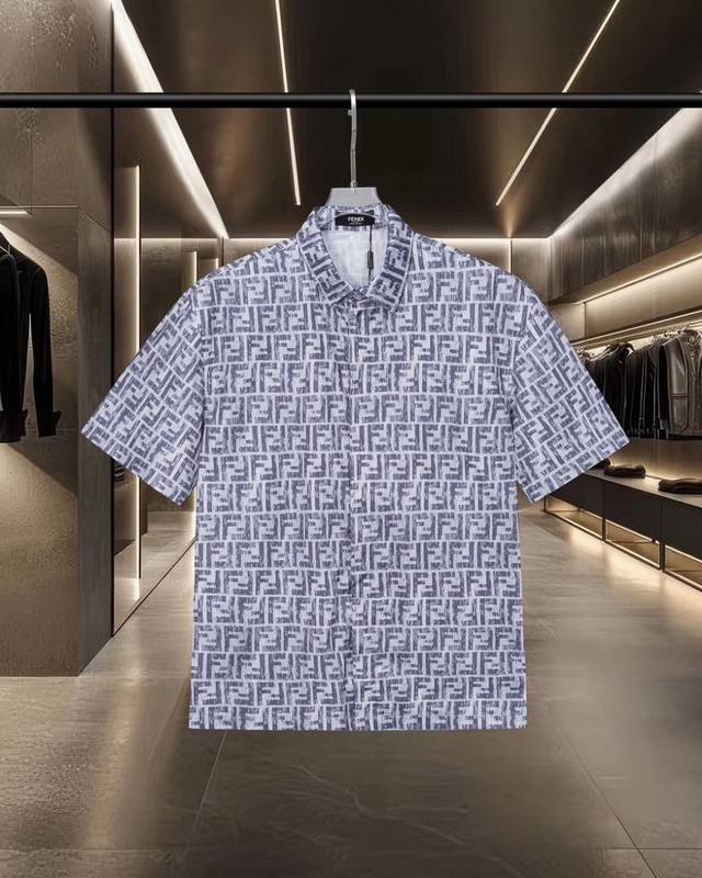 Fendi Fendi hits the classic full-print barrage double Ff digital logo short-sle