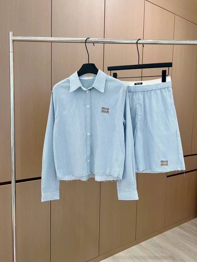 Hot item in stock Original quality designer | 25 new striped shirt and shorts se