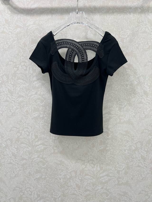 Chan*L 25 new small perfume soluble lace T-shirt! Custom design heavy work small