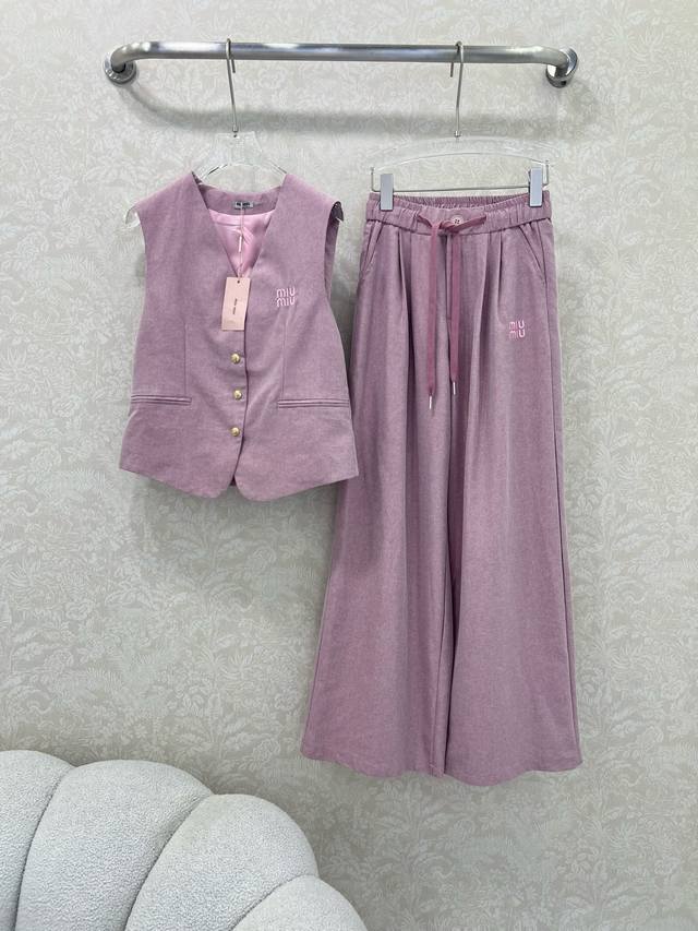 Miumi* 25 new classic old money style vest set Customized color fabric, vest cas