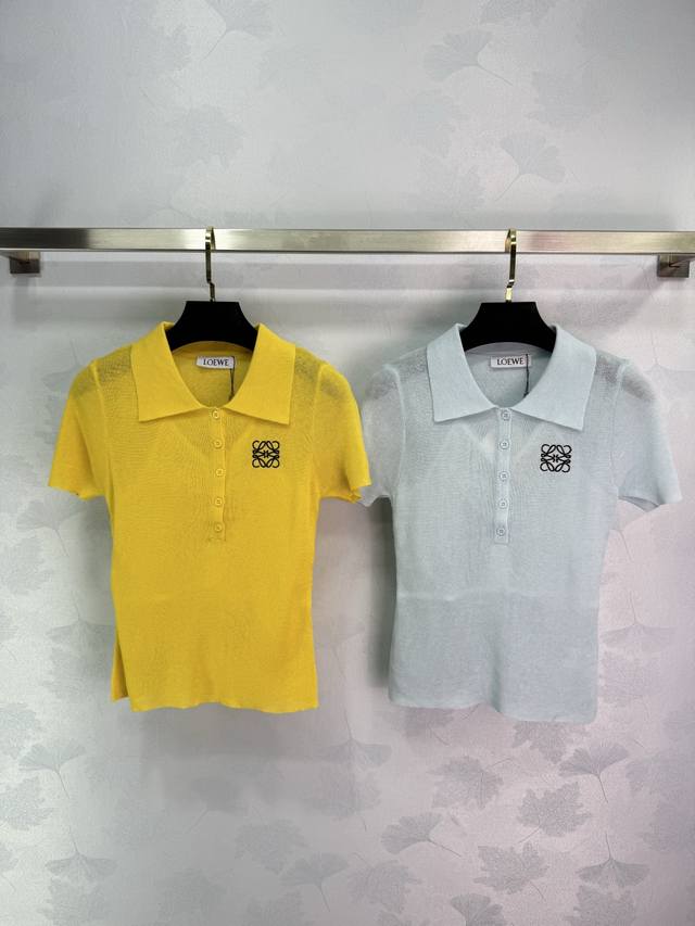 Loe* short-sleeved Polo shirt in four colors: yellow, light gray, off-white, dar