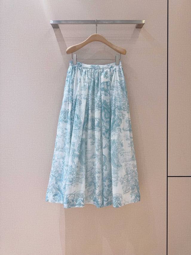 Dio*R25 new skirt Mid-length high waist pleated animal jungle series printed ski