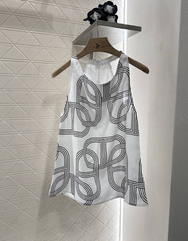 Herme*2025 new products are on sale printed sleeveless top and trousers set Cust