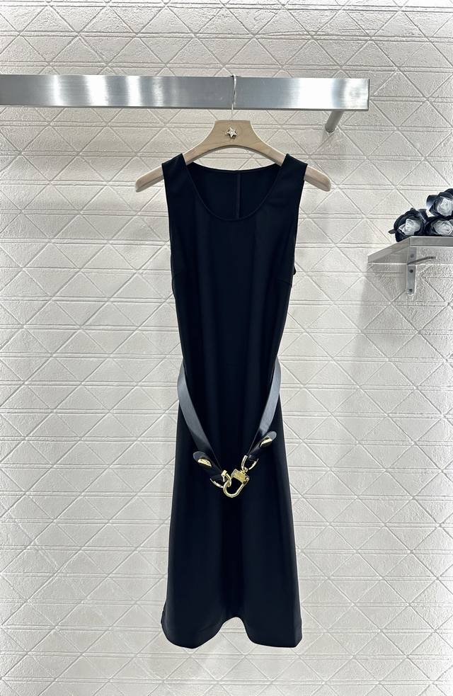 Louis Vuitto*202 New arrivals Sleeveless dress with belt Customized Yb imported
