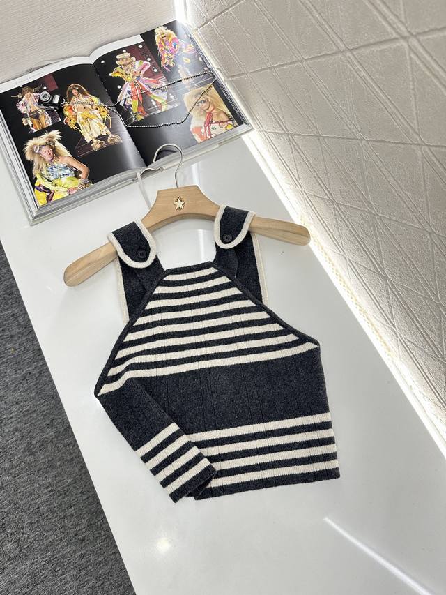 Miumi*2025 new products on the shelves striped knitted vest Customized Yb cashme