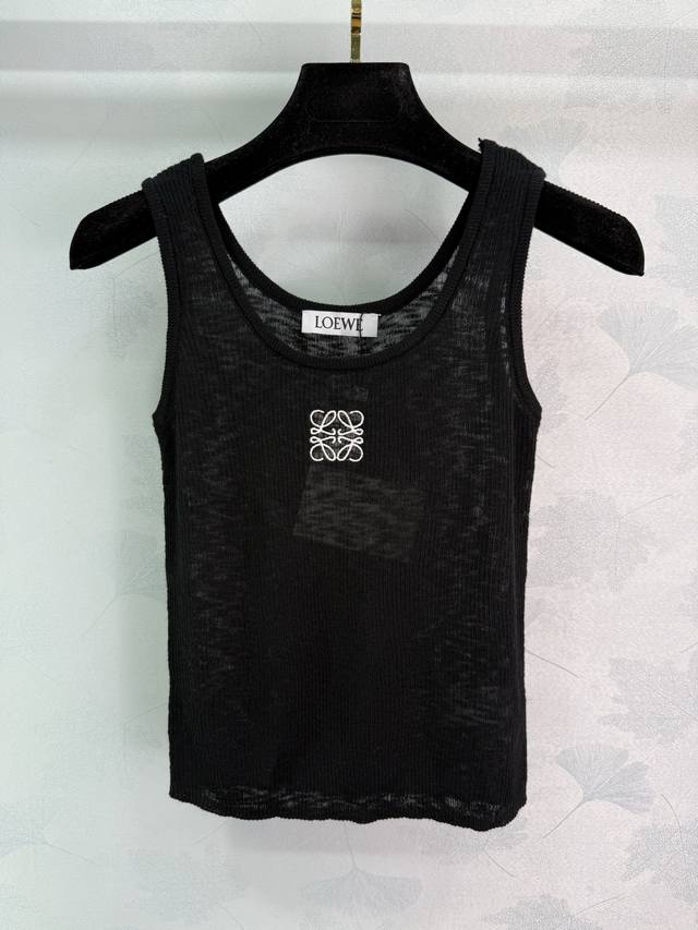 Loewe 2025 summer new knitted vest, available in three colors: pink, gray, and b
