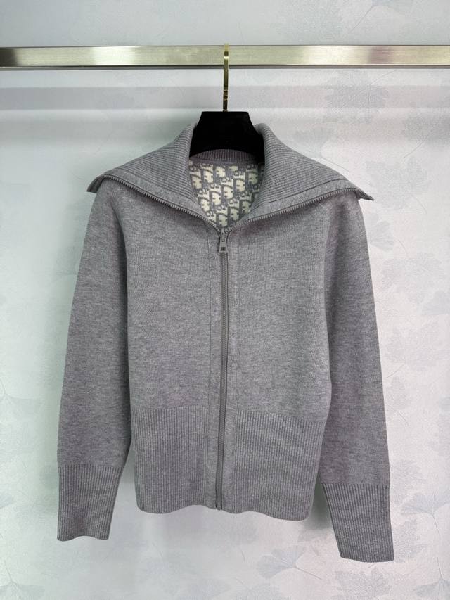 Dio*25 new hot item is back! High-grade monogram logo zipper cardigan can be wor