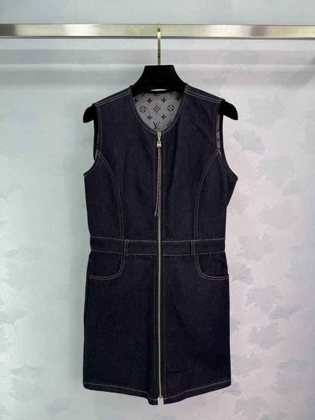 Louis Vuitto*25 new denim vest waist dress Custom imported fabric lining jacquar