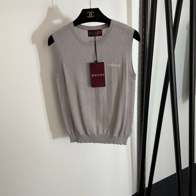 Style No. 20253902 Gucc* new simple logo letter thin breathable knitted vest, gr