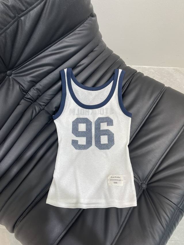Acnestudios 2025 Summer new 96-size printed slim-fit vest with reverse bottom pr