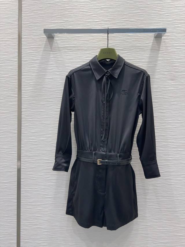 Gucc*2025Ss new jumpsuit fabric is smooth and silky! Classic and stylish, can be