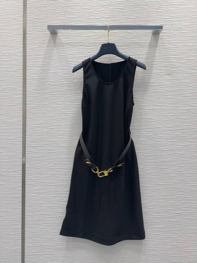 Louis Vuitto*2025Ss new vest dress with heavy metal buckle belt is full of fashi