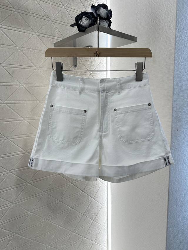 Dio*2025 New arrival High waist folded denim shorts Customized Yb twill cotton d