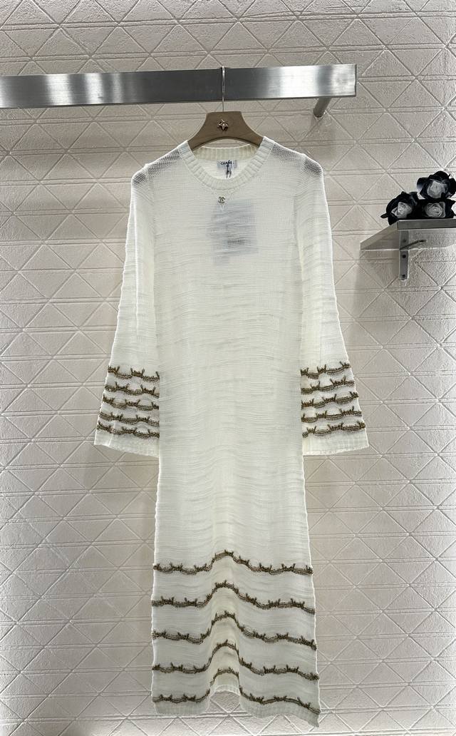 Chane*2025 new arrivals Gold thread embroidered knitted long skirt Customized Yb
