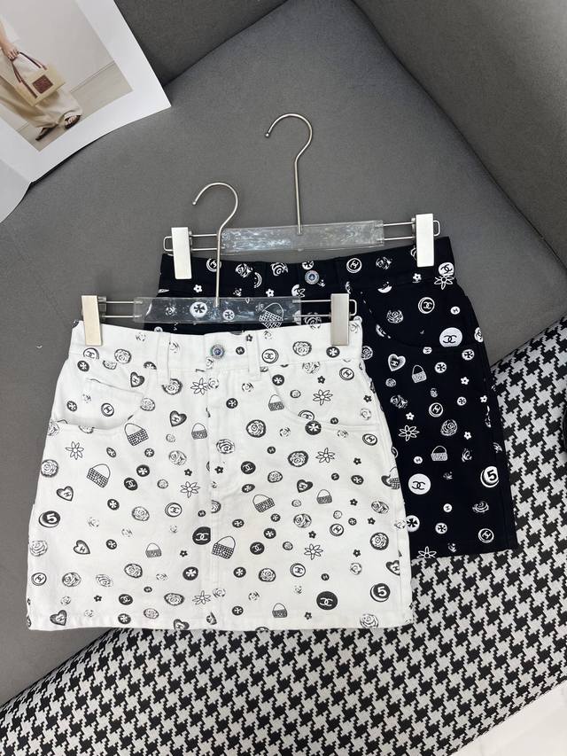 Chane* 25Ss new skirt pattern floral print fabric fashionable and generous two c