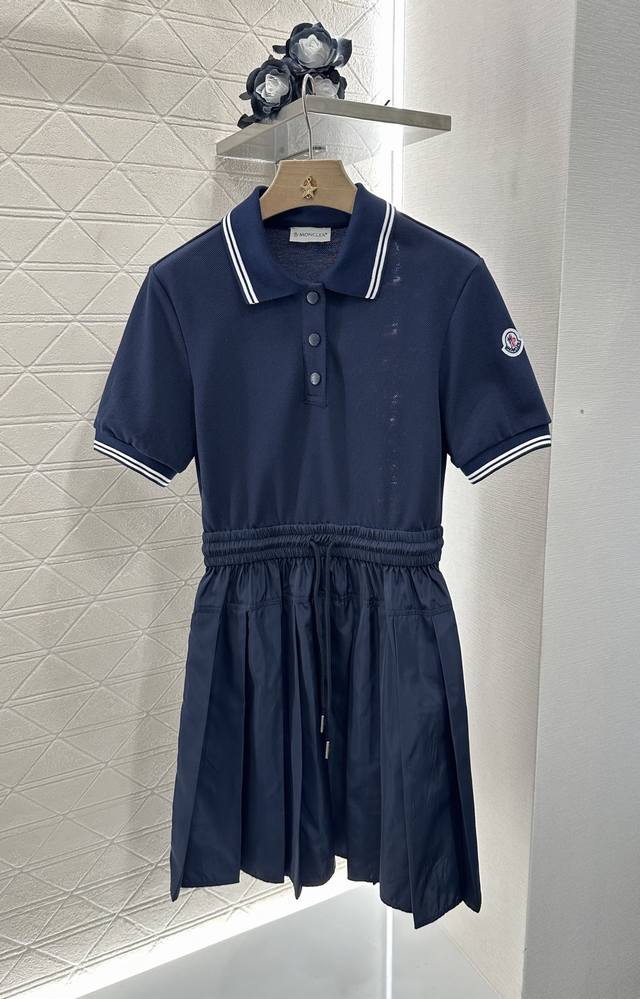 Moncle*2025 New arrivals Lapel patchwork dress Customized Yb Zhudi cotton nylon