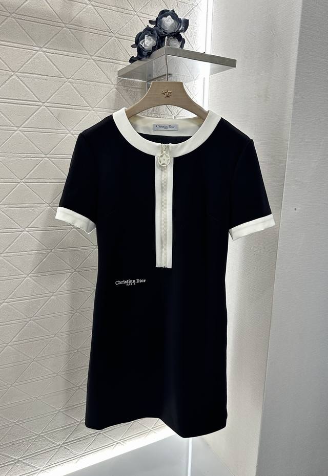 Dio*2025 New arrival Black and white contrast short-sleeved dress Customized Yb
