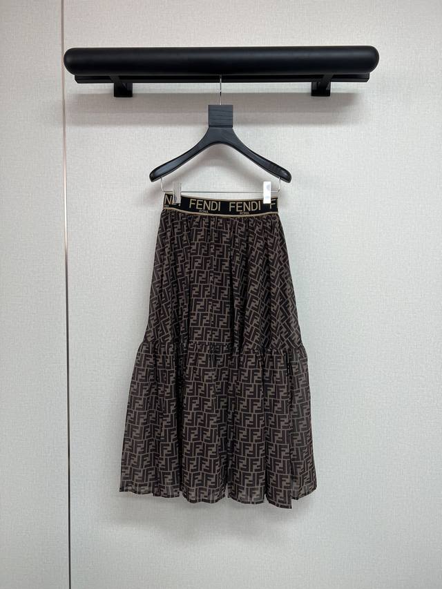 High Quality Fendi2025 Early Autumn New Classic Ff Letter Printed Skirt Fabric L