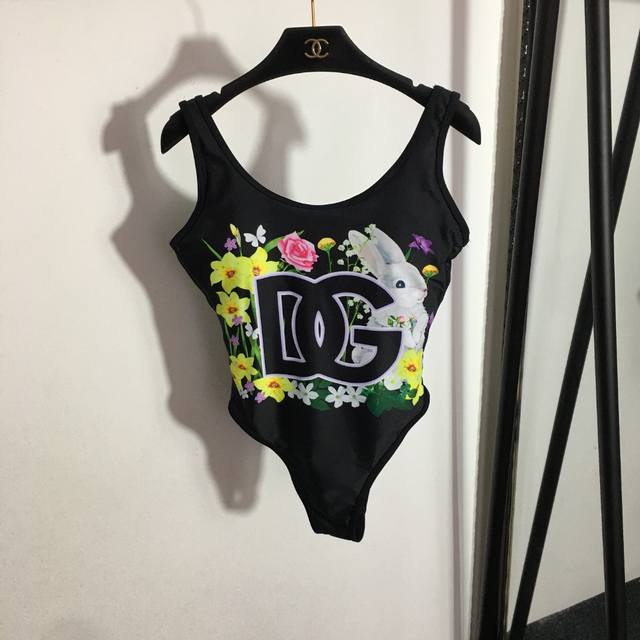 Style 1193 Dg* New style bunny flower print suspender swimsuit with chest pads,