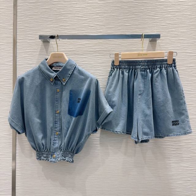 Miu Mi*2025Ss new nostalgic series with old-fashioned effect, plain denim, high