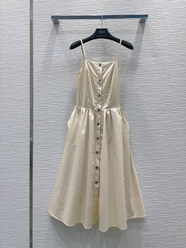 Prad*2025Ss new suspender skirt is retro and fashionable, low-key, elegant and l
