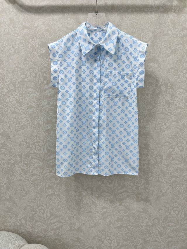 Louis Vuitti* 25 new style lapel waistcoat shirt vest top with dopamine color pr