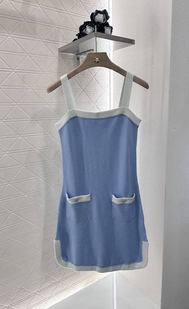 Chane*2025 new arrivals contrast color knitted suspender skirt Customized Yb cas