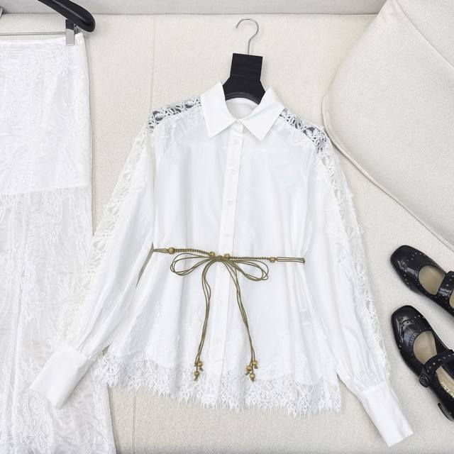Elegant set Es 25Ss Spring and summer latest hollow embroidery lace fabric suit