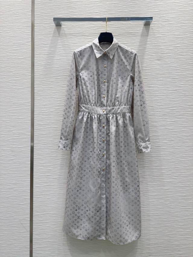 Louis Vuitto*2025Ss new shirt dress low-key luxury three-dimensional tailoring s