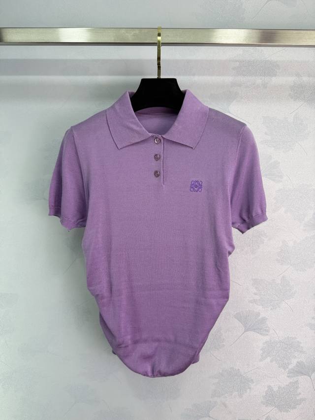 Loe*25 Spring and Summer new Polo knitted short sleeves with small logo embroide