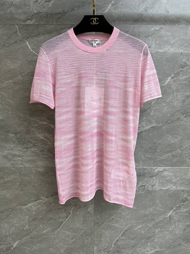 High version is out Xiangjia perspective knitted short sleeve 2025 spring and su