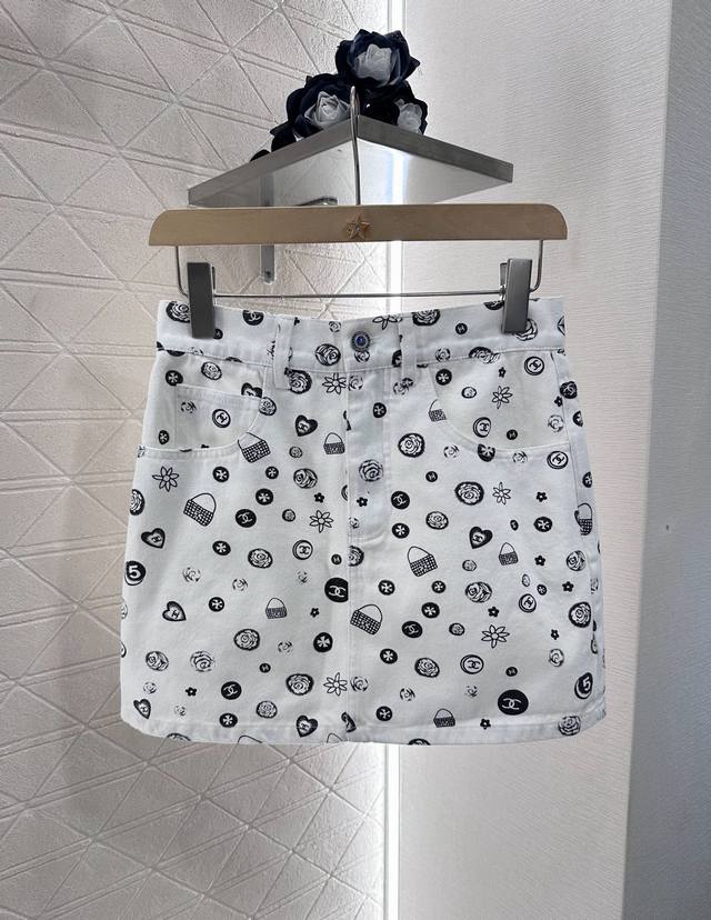 Chane*2025 new arrivals printed denim camisole miniskirt set Customized Yb twill