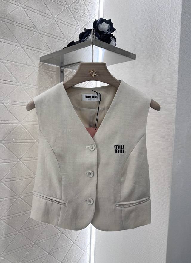 Miumi*2025 new products are on sale Vest wide-leg straight trousers suit Customi