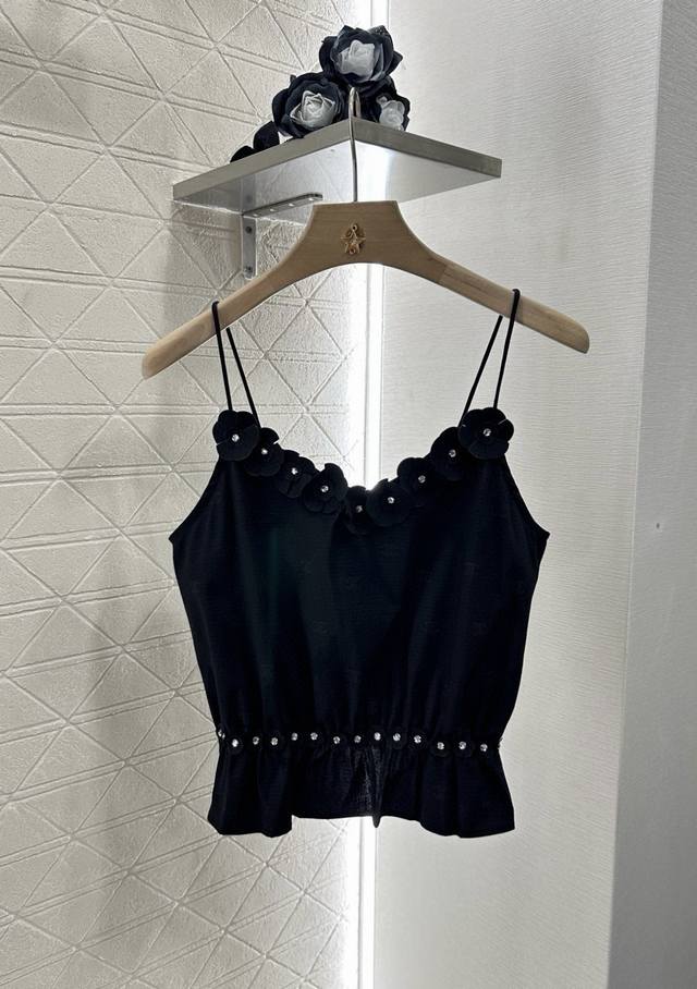 Chane*2025 new arrivals Spaghetti-shoulder Camellia vest Customized Yb imported